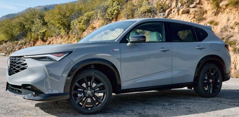 The fourth and newest member of Acura’s SUV lineup is the stylishly sculpted ADX, more or less an RDX that was left in the dryer longer. It’s a subcompact but, like all Hondas and Acuras, the ADX is somehow larger on the inside than the outside. This color is Solar Silver Metallic. 