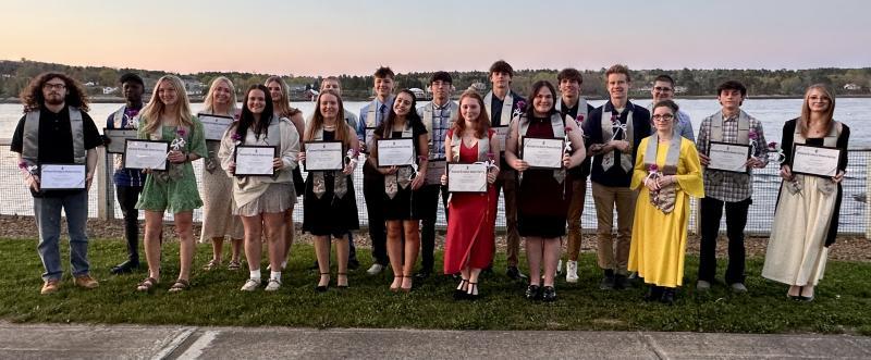 2024 - 2025 Waldo County Technical Center students celebrate their induction into National Technical Honor Society. (Photo courtesy Waldo County Technical Center)