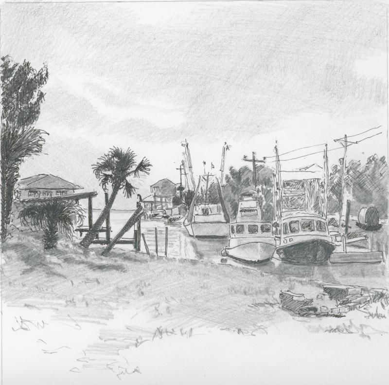 Horseshoe Beach (Drawing by Rick Cronin)