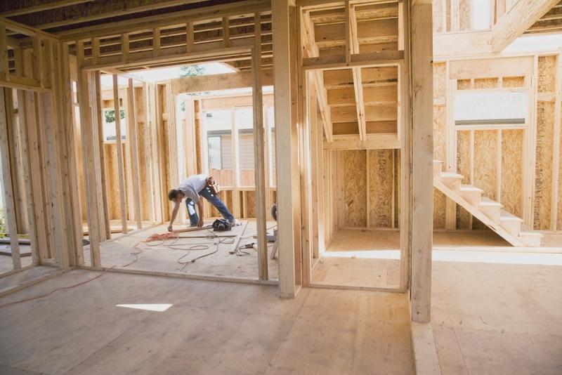 a construction worker during the building of a house