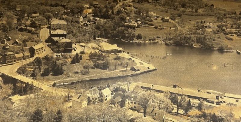 This photo of Rockport in the early 20th Century hangs in the Camden-Rockport Historical Society, in Rockport. 