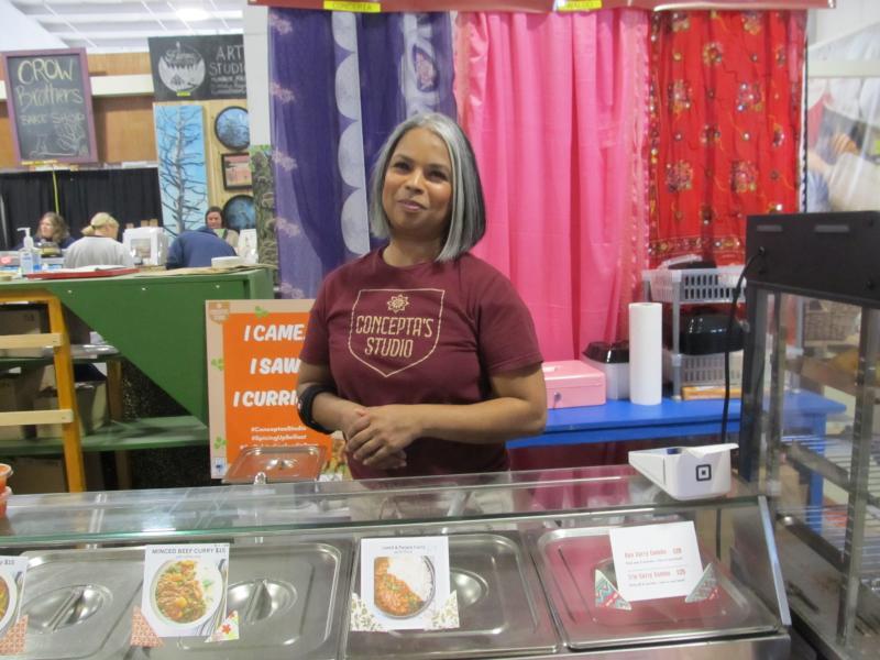 Concepta is a regular vendor at the United Farmers Market of Maine every Saturday.  Photo by Kay Stephens