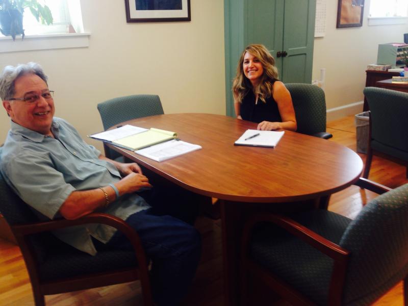 Camden Select Board member Bob Falciani and Town Manager Audra Caler, in 2017. (File photo)