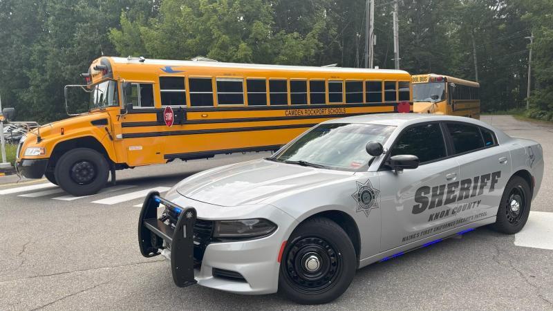 school bus and sheriff's office cruiser