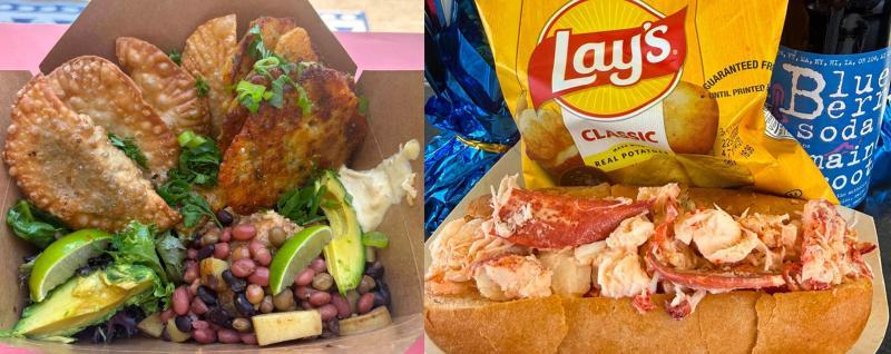 Empanada special and the Classic Maine Lobster Roll. Photos courtesy Joshua& Dakota's Cantina and Stone's Lobster Pot