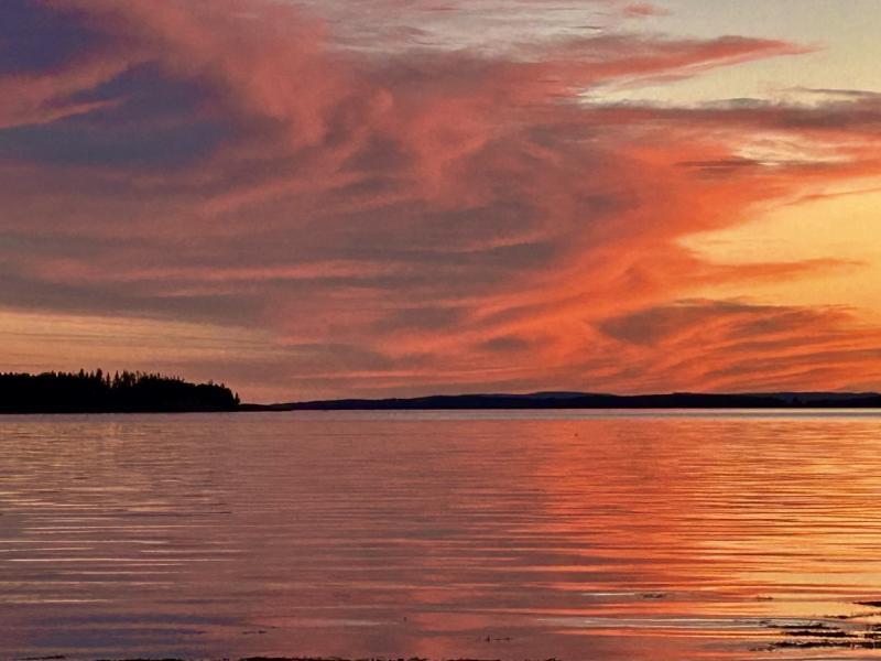 Evening cloud over East Penobscot Bay, looking toward Islesboro. (Photo courtesy Jeanne Thompson King))