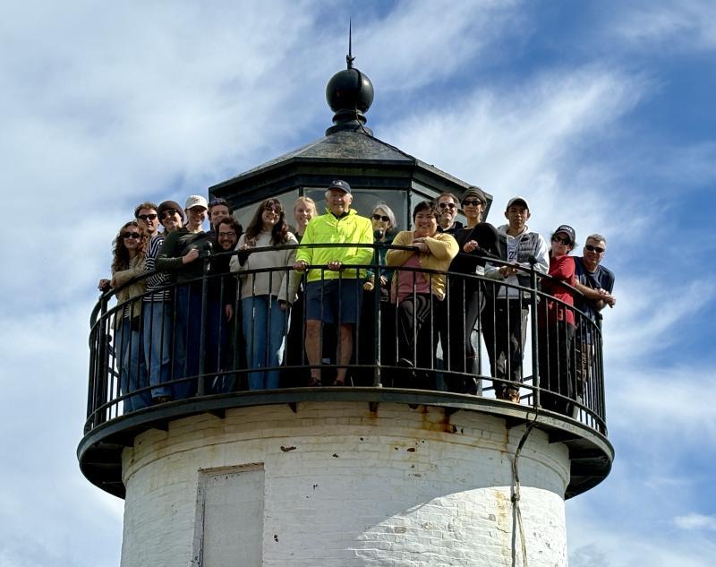 group on lighthouse tower