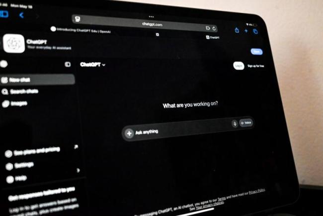 ChatGPT open on a laptop screen.