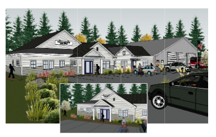 rendering of proposed community building
