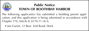 Town of Boothbay Harbor Building Permits 3-13-25