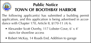 Town of Boothbay Harbor Building Permits 4-24-25