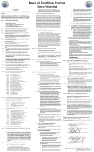 Town of Boothbay Harbor Town Warrant 5-4-24