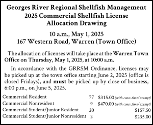 Town of Warren Georges River Shellfish