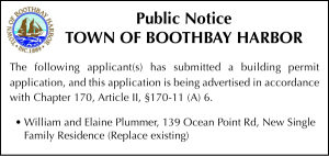 Town of Boothbay Harbor Building Permits 4-23-26