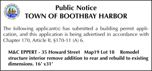 Town of Boothbay Harbor Building Permit - M&C EPPERT 9-3-26