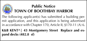 Town of Boothbay Harbor Building Permit - K & B Kent