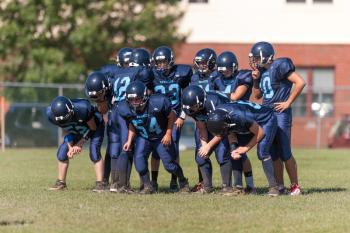 Oceanside vs Medomak Middle School preseason football scrimmage. Photo by Ron Hawkes