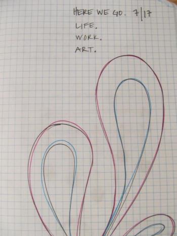 Random doodle Midcoast sketchbook project, Maggi Blue
