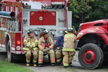 Meanwhile down by the water brigade, things are little more relaxed. (Photo by Holly S. Edwards)