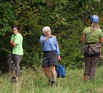 William Bentley, an expert climber with Camden First Aid Association, prepares to head up the mountain to assess Maria Millard's injuries before determining what equipment and manpower would be needed for the rescue Tuesday afternoon. (Photo by Holly S. Edwards)