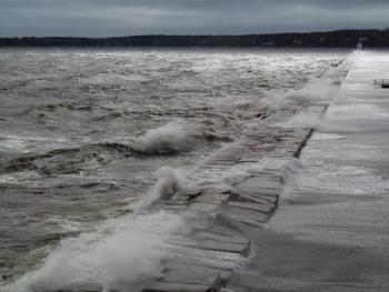 The Rockland Breakwater on Oct. 29. (Photo by Bob Trapani)