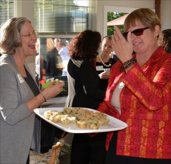 Sarah Ruef-Lindquist, Maine Women's Fund director, and Martha Kempe, of the Community School.