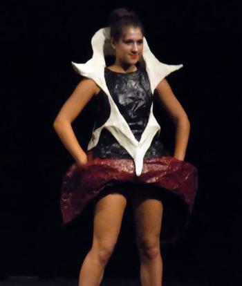 The paper dress that took 80 hours to design for RISD's final runway show. hail to the rad kids, alice wang