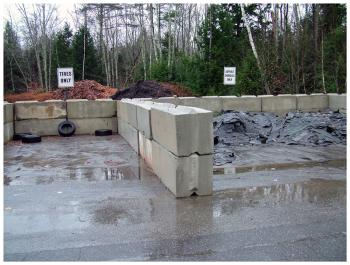 A bay for collecting and recycling asphalt shingles was recently added at the transfer station next to an area for tire recycling that was added within the last two years (Photo by Ethan Andrews)