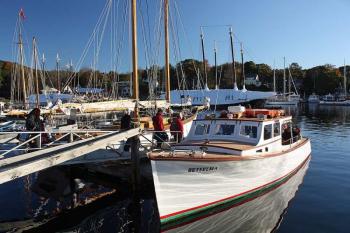 Saturday's mass casualty drill victims were delivered to Lasell Island, off Camden, aboard the 'Betselma.' (Photo by Holly S. Edwards)