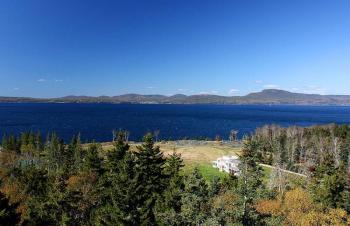 The view across Penobscot Bay toward Camden from Lasell Island. (Photo by Holly S. Edwards)