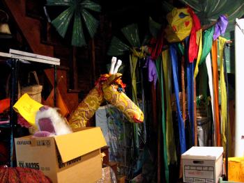 An assortment of props in Weaver's attic.
