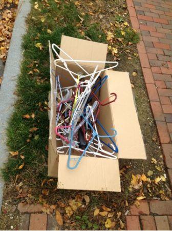 Free hangers and a cardboard box! (Portland)