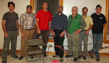 Members of Camden First Aid Association's technical rescue team at training Oct. 4, including Kevin Martin, Alan Rees, Wade Ward, Matt Silverio, Bill Bentley, Jeff Boston and John Weaver. (Photo by Holly S. Edwards)
