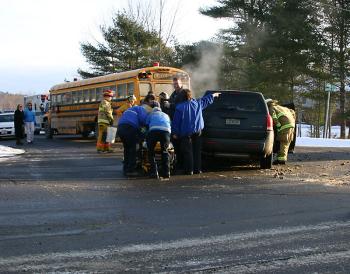 Standing 5 foot 7 inches, Justin Hills is often the easiest EMS responder to spot at a call. (Photo by Holly S. Edwards)
