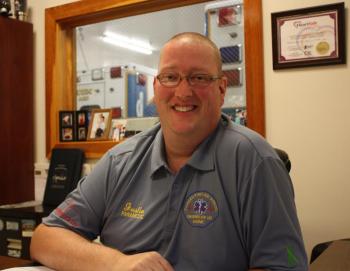 Justin Hills is a certified EMT-Paramedic with Camden First Aid Association. (Photo by Holly S. Edwards)