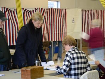 At 9 a.m., voters were streaming steadily into the Camden Fire Station to cast ballots for president, U.S. Senate, local representatives and senators, state referendums, and town articles. By 4 p.m., more than 3,000, out of a voter list of 4,000, had visited the polls.