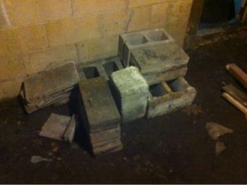 Cinder blocks and bricks (Westbrook)