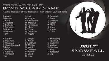 Get your spy name before going to the Ragged Mountain Ski Club "James Bond" party (photo: RMSC)