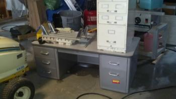 Free durable metal desk and file drawer (Winthrop)