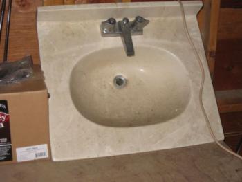 white bathroom sink (Trenton)