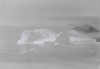 "Ice outside Saqqaq" - oil on prepared aluminum by Lisa Lebofsky (Courtesy of Northern Lights Gallery)