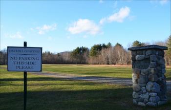 Oak Hill Cemetery North lies on the right hand side of Hosmer Pond Road as one drives west out of Camden toward Hope. (Photo by Lynda Clancy)