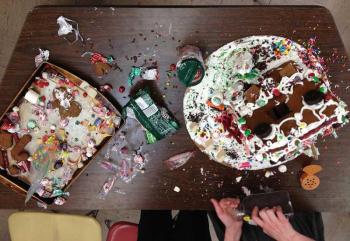 A hot mess in the home economics room at Camden-Rockport Middle School Monday. (Photo courtesy Kristen Andersen)