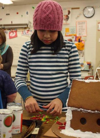 In addition to unwrapping, some of the candy needed to be broken to achieve the perfect look. (Photo by Holly S. Edwards)