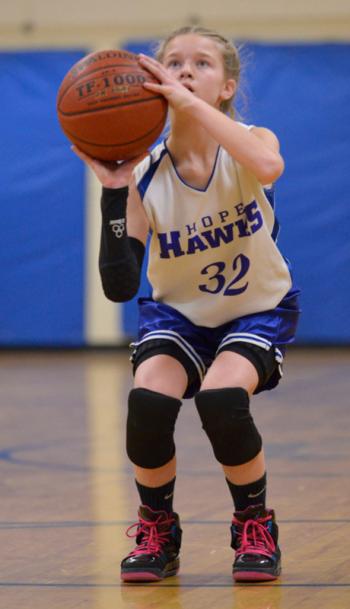 Hope's Laticia Billings takes a foul shot during Thursday's game. (Photo by Ron Hawkes)