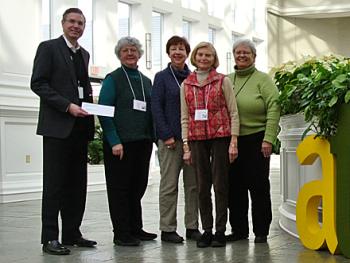 From left, Todd Haedrich (VP athenahealth), Debbie Mitchell, Sharon Walsh and Ruth Beebe (Waldo Triad), and Deborah Hockensmith (athenahealth).