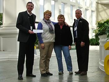 From left, Todd Haedrich (VP athenahealth), Sue Lapham (YMCA), Cynthia Dalton (athenahealth) and Dale Cross (YMCA).