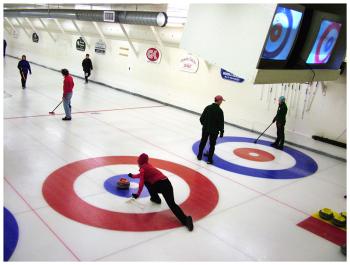 Exhibition matches at the Belfast Curling Club. (Photo by Ethan Andrews)