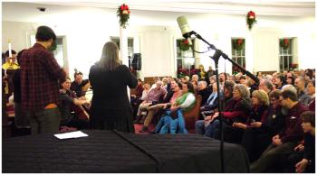 The Gawler Family play to a capacity crowd during the first of two shows by the band at First Church. (Photo by Ethan Andrews)