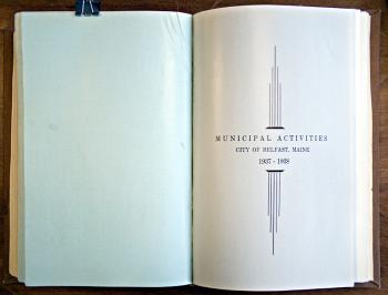 The cover the 1937-38 annual report, from a bound volume at the Belfast Free Library.